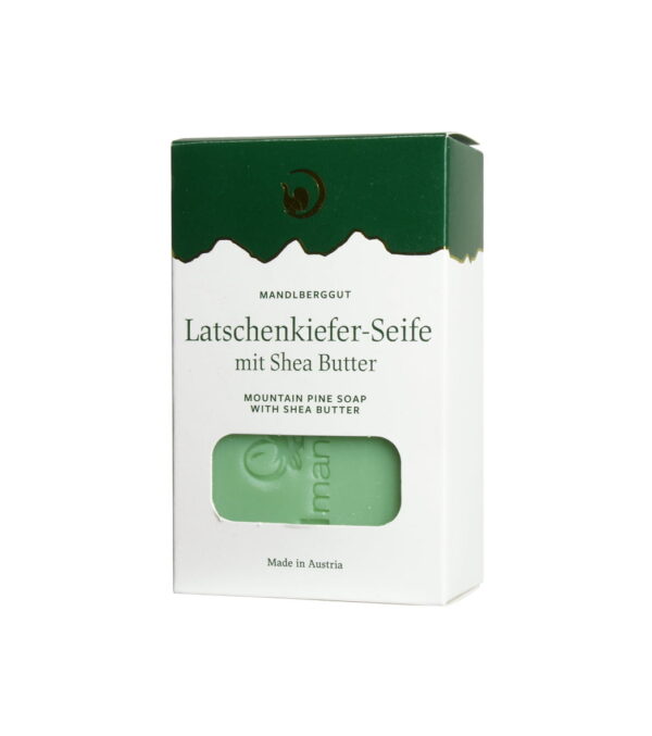 Latschenkiefer Seife mit Sheabutter vom Mandlberggut zusehen